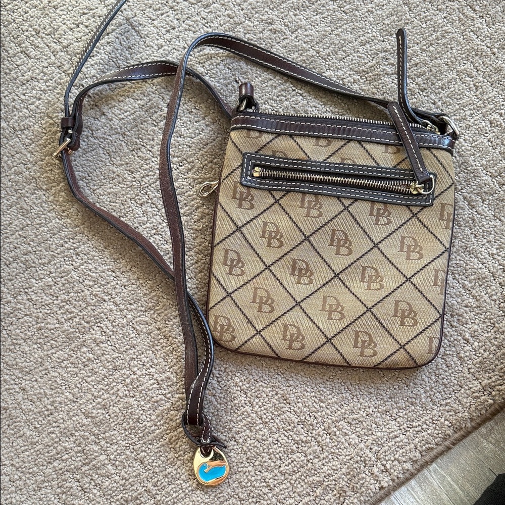 Dooney & Bourke Tan and Brown Crossbody Bag